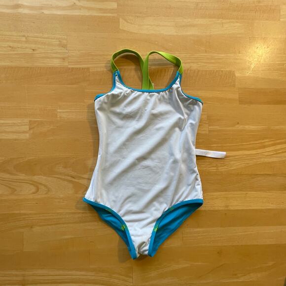 Girls Swimsuits Blue Rainbows Pinapples Amazon Essentials XS (5) Good Condition - Picture 5 of 11